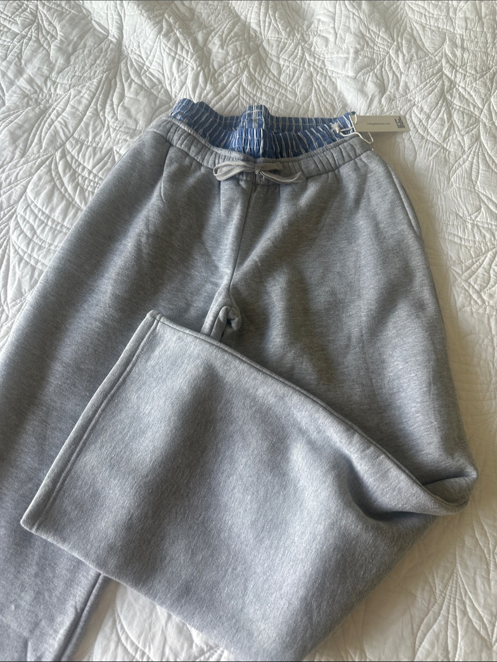 Vintage Havana Blue-and-White Striped Waistband Sweatpants